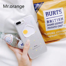 Load image into Gallery viewer, Flowing Fried egg Glitter phone Cases